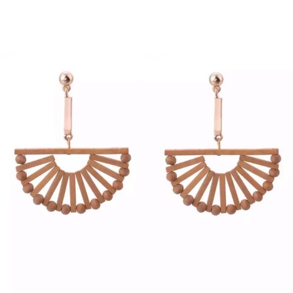 🌿Handmade Bamboo Half Windmill Earrings!☀️ - Picture 8 of 8